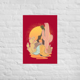 Vintage Brokeback Cowboy Sunset Print Western Gay Pride Poster